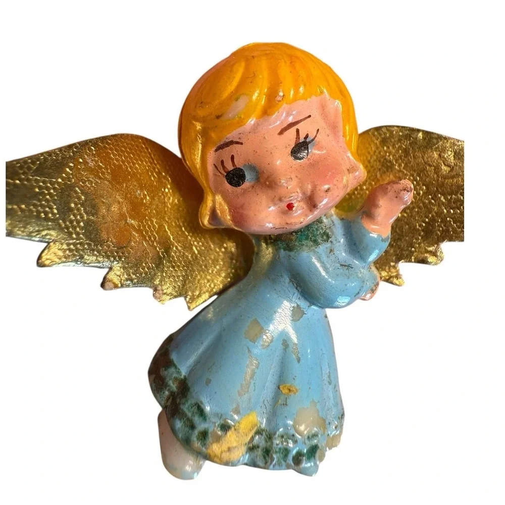 Vintage Mid-Century Modern MCM Christmas Angels Trio Miniature Celestial Kitschy